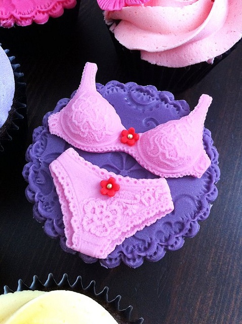 Pretty Lingerie cupcakes-would be cute for a bachelorette party
